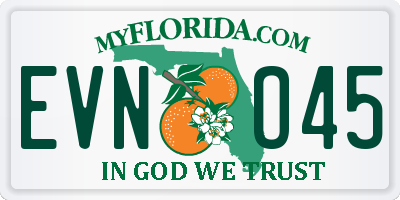 FL license plate EVNO45