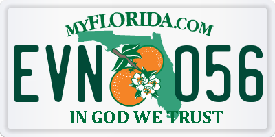 FL license plate EVNO56