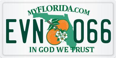 FL license plate EVNO66