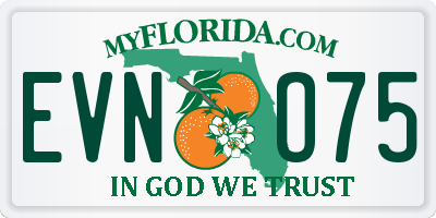 FL license plate EVNO75