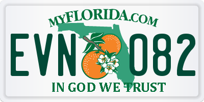 FL license plate EVNO82