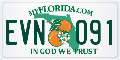 FL license plate EVNO91