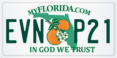 FL license plate EVNP21