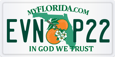 FL license plate EVNP22