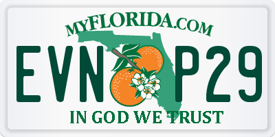 FL license plate EVNP29