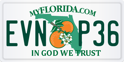 FL license plate EVNP36