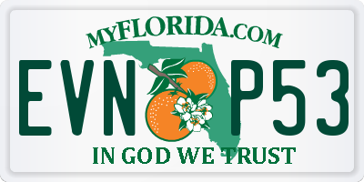 FL license plate EVNP53