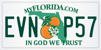 FL license plate EVNP57