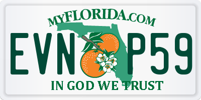 FL license plate EVNP59