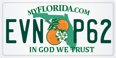 FL license plate EVNP62