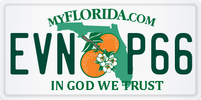 FL license plate EVNP66
