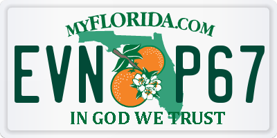 FL license plate EVNP67
