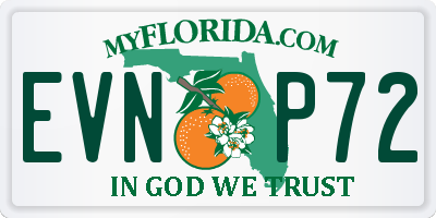 FL license plate EVNP72