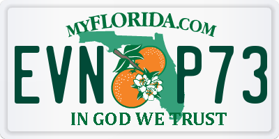 FL license plate EVNP73