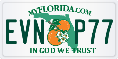 FL license plate EVNP77