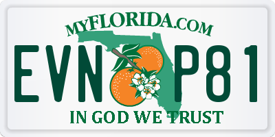 FL license plate EVNP81
