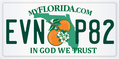 FL license plate EVNP82
