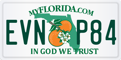 FL license plate EVNP84