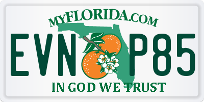 FL license plate EVNP85