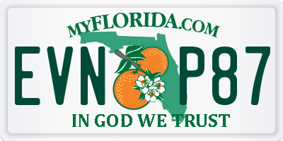 FL license plate EVNP87