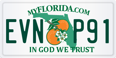 FL license plate EVNP91