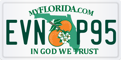 FL license plate EVNP95