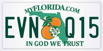 FL license plate EVNQ15