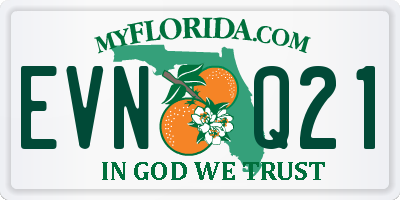 FL license plate EVNQ21