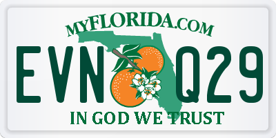 FL license plate EVNQ29