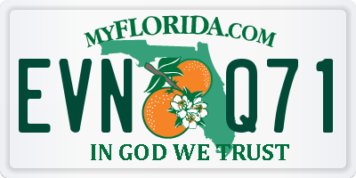 FL license plate EVNQ71