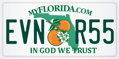 FL license plate EVNR55