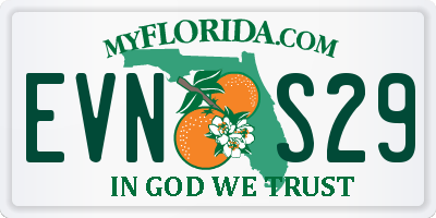 FL license plate EVNS29