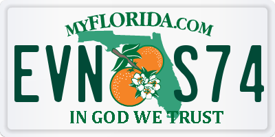 FL license plate EVNS74