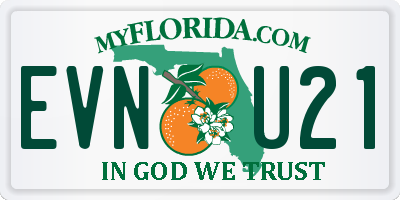 FL license plate EVNU21