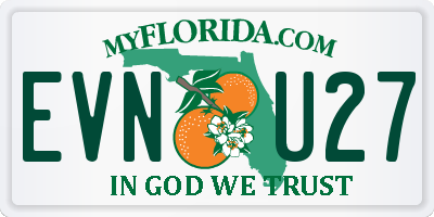 FL license plate EVNU27