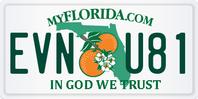 FL license plate EVNU81