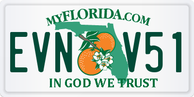 FL license plate EVNV51