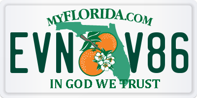 FL license plate EVNV86