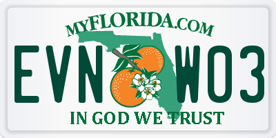 FL license plate EVNW03