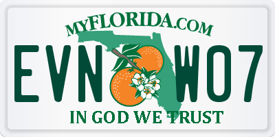 FL license plate EVNW07
