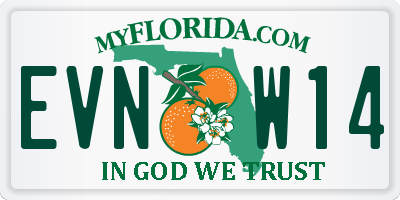 FL license plate EVNW14