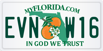 FL license plate EVNW16