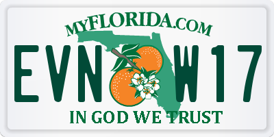 FL license plate EVNW17