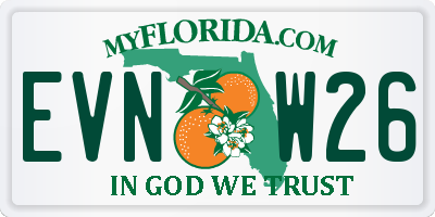 FL license plate EVNW26