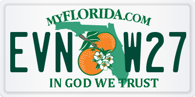 FL license plate EVNW27