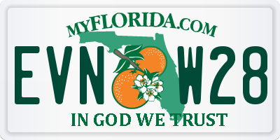 FL license plate EVNW28