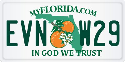 FL license plate EVNW29