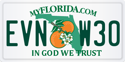 FL license plate EVNW30