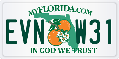 FL license plate EVNW31