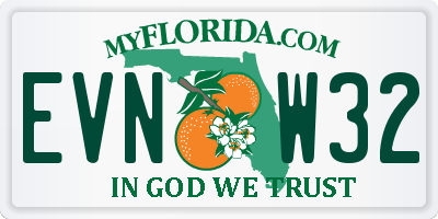 FL license plate EVNW32